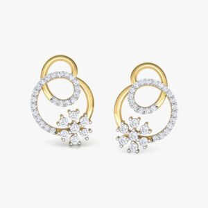 Delicate Petal Diamond Stud Earrings